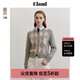 ELAND衣戀經(jīng)典短款格紋嵌花針織衫女小奶羔開衫上衣 中灰色(18)M/Grey S 160