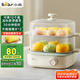 小熊（Bear）煮蛋器 蒸蛋器 雙層家用迷你小蒸鍋 早餐神器 雞蛋羹自動(dòng)斷電防干燒家用小型一人用 ZDQ-E12N1