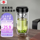 明霞玻璃杯男雙層高硼硅加厚防燙家用便攜車載鵝蛋泡茶水杯210ml黑色
