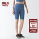 無印良品（MUJI）Walker 女式 易干 半長收腿褲 BIG04A3S 打底褲 藍(lán)色 L