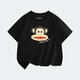 大嘴猴（paul frank）童裝短袖T恤2025夏款中大童舒適透氣印花純棉時(shí)尚男女童衣服 435F黑色 110