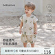 babylove寶寶背心套裝夏季純棉無(wú)袖t恤短褲兩件套竹節(jié)棉透氣外出夏裝