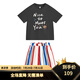 MQD童裝男童夏季新款圓領(lǐng)套裝 深灰 130 cm