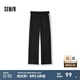 森馬（Semir）休閑褲女松緊腰撞色闊腿褲顯腿長秋季時(shí)尚女生抽繩衛(wèi)褲運(yùn)動(dòng)風(fēng) 黑色90001 2XL