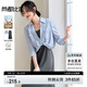 尚都比拉含亞麻套裝女V型翻領(lǐng)七分袖扭結(jié)設(shè)計(jì)短襯衫圓領(lǐng)吊帶連衣裙兩件套