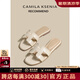 CAMILA KSENIA官網(wǎng)小c&k拖鞋女2025新款夏季休閑百搭一字拖時(shí)尚平底顯白涼拖 杏仁奶油白 38
