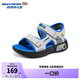 Skechers斯凱奇男童夏季魔術(shù)貼透氣涼鞋兒童柔軟舒適露趾沙灘鞋402271L 灰色/黑色/GYBK 32
