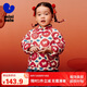 迷你巴拉冬季新款男女童新春棉服寶寶紅色外套防水國(guó)風(fēng)