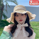 森上優(yōu)集法式大檐蕾絲花邊草帽女夏季2025新款海邊洋氣沙灘透氣遮陽(yáng)防曬帽 蕾絲草帽【米黃色】