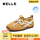 百麗（Belle）撞色休閑瑪麗珍鞋女2025夏新商場同款輕便薄底鞋D8K1DBQ5 黃棕 39 (245mm)