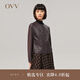 OVV2022秋冬新款女裝圓領(lǐng)單排扣啞光羊皮衣短款休閑外套 咖色B3 M