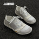 JASONWOOD正品夏季新款輕奢男鞋透氣網(wǎng)面德訓(xùn)鞋駕車鞋軟底百搭徒步運(yùn)動(dòng)鞋 白色【正品男鞋】 皮鞋碼 41 (255mm)