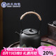 蘇氏陶瓷（SUSHI CERAMICS）提梁功夫茶具泡茶壺復(fù)古粗陶山聞水畫陶瓷茶壺350ml J0486