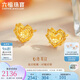 六福珠寶七夕禮物 足金愛(ài)心黃金耳釘女款時(shí)尚閃耀心形耳飾計(jì)價(jià) 約2.10克