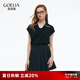 歌莉婭天絲短款翻領(lǐng)上衣女裝夏季2025新款小個(gè)子短袖t恤1E5J5B500 00B黑色 S
