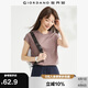 佐丹奴t恤衫女夏季純棉純色氣質(zhì)小高領(lǐng)連片短袖t恤女13323309