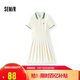 森馬（Semir）[商場(chǎng)同款]連衣裙女撞色polo領(lǐng)夏季2025學(xué)院風(fēng)百褶裙101325114051