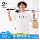 金利來（Goldlion）g+潮牌魚餌刺繡圖案圓領短袖T恤男情侶戶外簡約半袖TEE 00-白色 XL 180/96A 推薦140-150斤