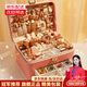 TEOK兒童首飾盒玩具女孩生日禮物7-14歲女童3-6歲發(fā)卡45發(fā)飾禮盒10-15 【咖色雙層】發(fā)飾禮盒裝