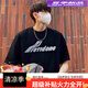 WE11DONE潮牌280克重磅純棉短袖男夏季寬松T恤女情侶上衣 WE-A5-黑色 M 100-130斤