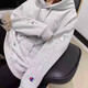 冠軍（CHAMPION）刺繡加絨休閑大碼寬松情侶潮男女學(xué)生情侶衛衣連帽雙臂刺繡衛衣 淺灰色 L