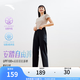 安踏（ANTA）自由褲 | 冰絲防曬煙管褲女夏季新款UPF100+寬松運動直筒衛(wèi)褲長褲 【拉鏈口袋】基礎(chǔ)黑-3 XL /女175