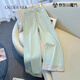 OLDER SEA大碼復(fù)古翡翠綠翻邊設(shè)計(jì)窄版牛仔褲女2025秋季新款卷邊直筒闊腿褲 翡翠綠 S 【建議80-95斤】