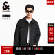 杰克·瓊斯（JACK&JONES）25年男裝外套男年春秋仿麂皮上衣翻領(lǐng)夾克男輕商務(wù)休閑外套高檔 E44黑砂色 L