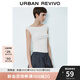 UR2025春季新款女裝時尚氛圍感修身一字領短袖T恤UWB450003 本白 L