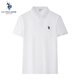 U.S. POLO ASSN.短袖POLO衫男士青年保羅商務休閑翻領男裝上衣T恤短袖男夏季白色L