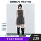 UR2025夏季新款女裝格雷系氣質(zhì)收腰無袖連衣裙UWG750116 深灰花灰 L
