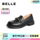 百麗（Belle）馬銜扣軟底樂(lè)福鞋女新商場(chǎng)同款百搭小皮鞋Z3B1DAA5預(yù)售 黑色 37 (235mm)