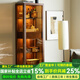 年林記憶 實木酒柜 北美黑胡桃木原木玻璃展示柜餐邊柜烏金木電視邊柜書柜 黑胡桃木70*40*180cm無輔木