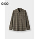 GXG男裝 高級感慵懶松弛格子襯衫長(cháng)袖男25年秋季新品G25D033057 格紋 M