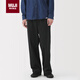 無(wú)印良品（MUJI）男式橫豎彈力人字紋工裝褲 黑色 L