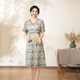 布符（Cloth Fu）布符2025年夏季新品彩綠苧麻刺繡雞心領(lǐng)連衣裙寬松顯瘦百搭清新 彩綠 M