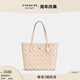 蔻馳（COACH）新款奧萊女包馬車經(jīng)典標(biāo)志CITY托特包手提包老花city33 IM/粉筆白色 混合色
