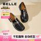 百麗（Belle）時(shí)尚飾扣樂福鞋女平跟通勤單鞋B7X1DAA5 黑色 37 (235mm)