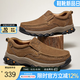駱駝（CAMEL）男鞋新款韌磨砂牛皮止滑耐磨樂(lè )福套腳經(jīng)典休閑皮鞋男 G13A307157咖啡 40