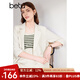 百圖betu女裝春夏新款簡約通勤氣質(zhì)輕薄透氣西裝外套女2403T69 淺杏色 L