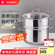 WMF福騰寶不銹鋼復(fù)底煮鍋湯鍋兩用燉鍋蒸鍋蒸籠 燃氣電磁爐通用 ASTORIA湯蒸鍋 24cm 5.7L