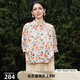 謎底花色襯衫分袖女2025夏新款復古寬松下擺可收縮襯衣256MC6202 卡其花 S
