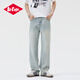 Lee Cooper/李庫珀 淺色牛仔褲男士寬松直筒潮牌百搭復古水洗夏季褲子長褲男 藍色 31