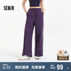 森馬（Semir）休閑褲女吸濕速干格子闊腿褲2025夏季撞色長褲運(yùn)動(dòng)風(fēng)109325127006