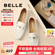 百麗（Belle）秀氣樂福鞋女2025秋新商場同款質(zhì)感羊皮通勤樂福鞋E3C1DCA5 米白 37