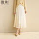 香影白色網(wǎng)紗半身裙女2026春季新款氣質(zhì)高腰長(cháng)裙垂墜感a字紗裙子 鷺白 S 155/60A/85-95斤