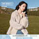 香影立領(lǐng)毛絨外套女2024冬季新款小個(gè)子拉鏈柔軟皮毛一體仿生皮草 燕麥色 XS