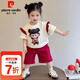 皮爾卡丹（pierre cardin）哪吒衣服女童套裝2025夏季新款小童哪咤亮燈短袖短褲女孩兩件套 娜扎兒童衣服-圖片色 90 尺碼1~2歲【 80-90cm】