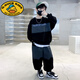 G.DUCKKIDS男童套裝春秋裝2025新款中大童加絨款衣服洋氣男孩加厚衛(wèi)衣兩件套 871黑色 160 cm