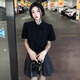佐敘2025新款國風夏季短款黑襯衫女盤扣短袖襯衣設計感高級不規(guī)則上衣 黑色 M （85-100斤）